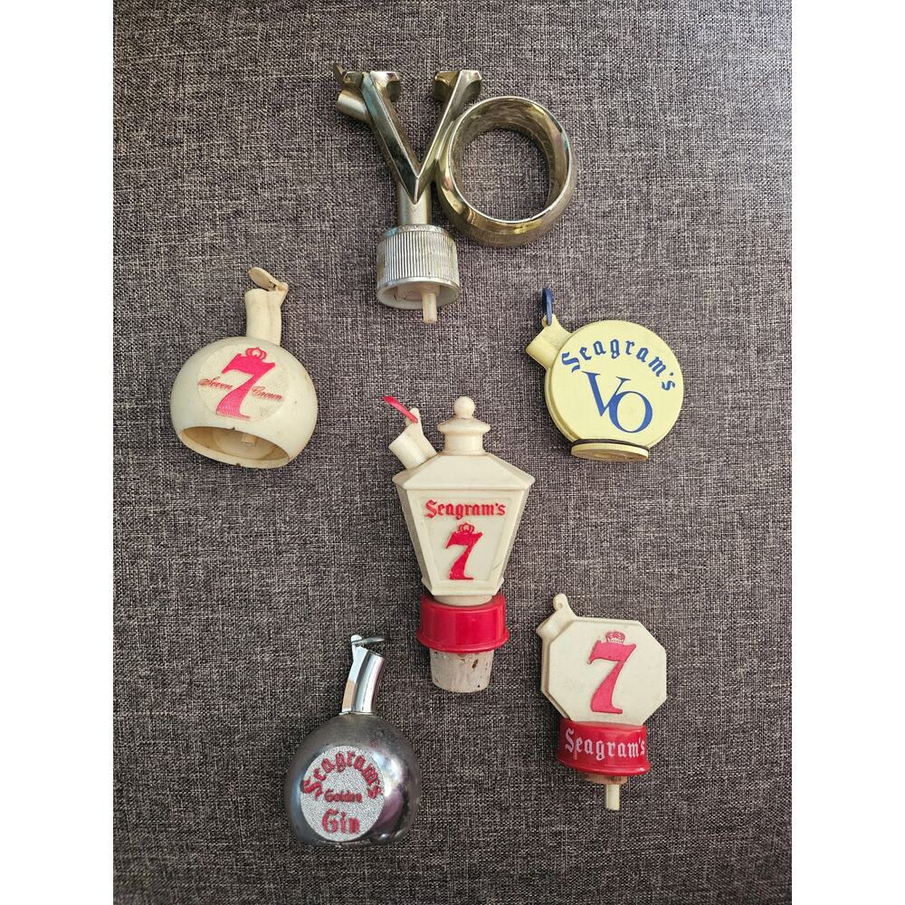 6 Seagrams Vintage Bottle Toppers
